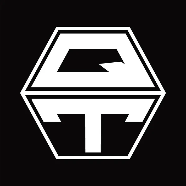Logo Monogram Hexagon Shape Blackground Design Template — Διανυσματικό Αρχείο