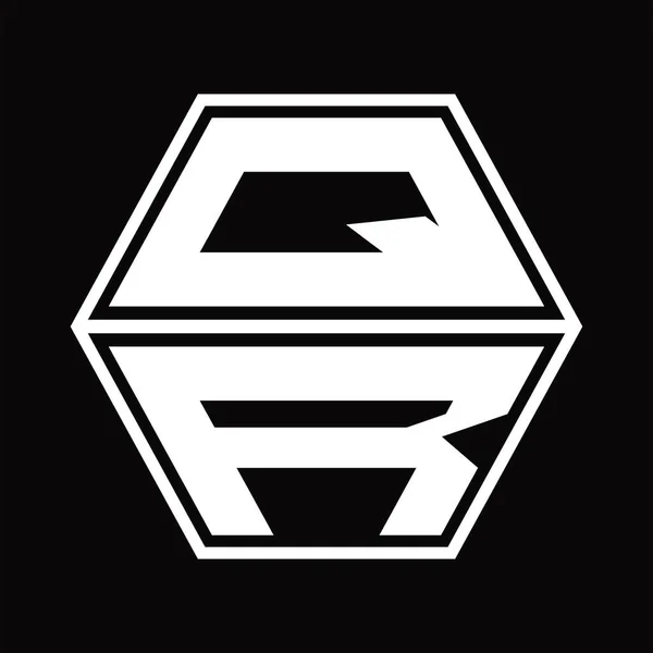 Logo Monogram Hexagon Shape Blackground Design Template — Vettoriale Stock