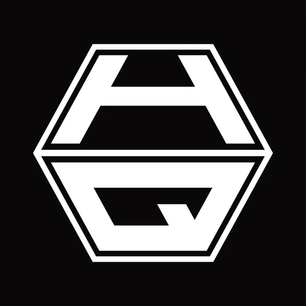 Logo Monogram Hexagon Shape Blackground Design Template — Stock vektor