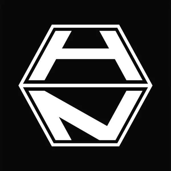Logo Monogram Hexagon Shape Blackground Design Template — Vettoriale Stock