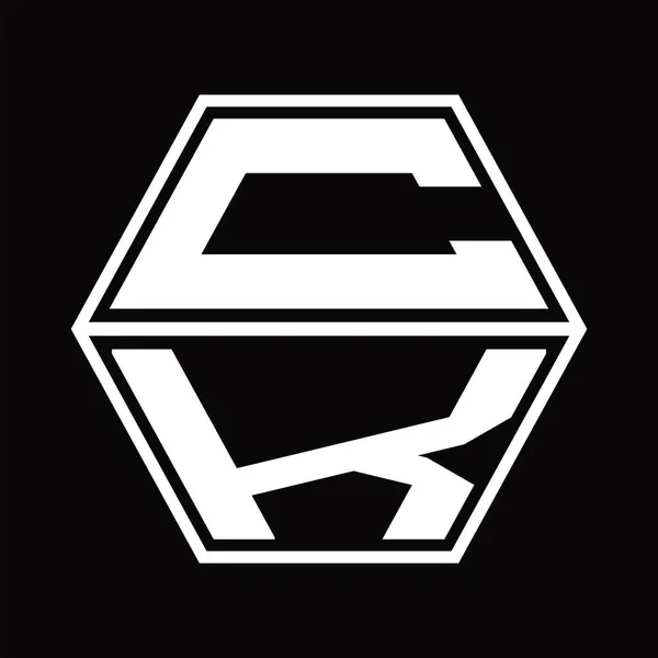 육각형 모양을 Logo Monogram 아래로 디자인 템플릿 — 스톡 벡터