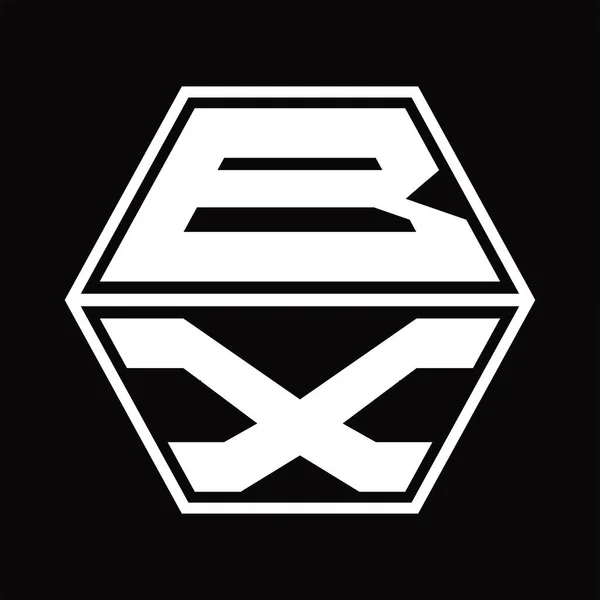 Logo Monogram Šestiúhelníkovým Tvarem Nahoru Dolů Šablony — Stockový vektor
