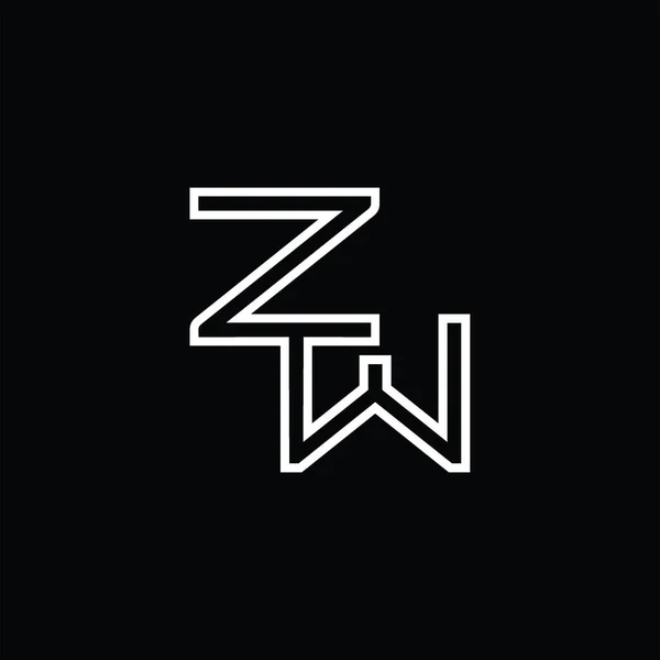 Zw带有线形黑地设计模板的标识主题图 — 图库矢量图片