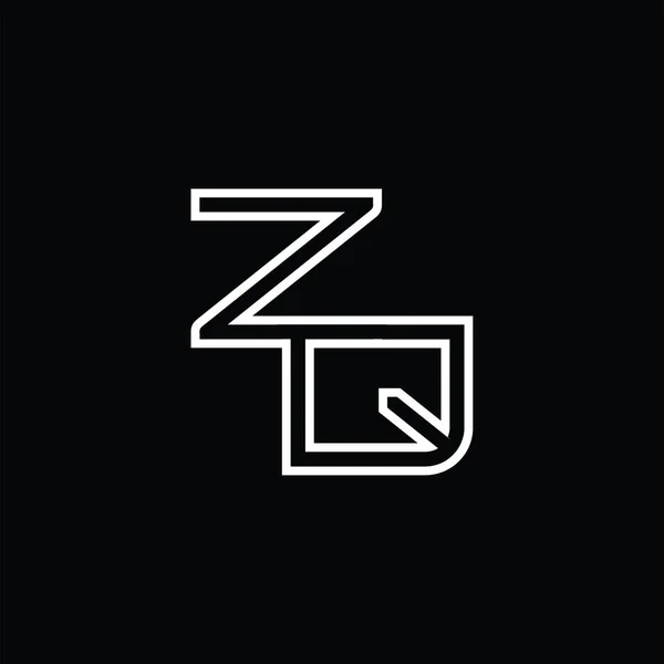 Λογότυπο Μονόγραμμα Γραμμή Στυλ Μαύρο Φόντο Πρότυπο Σχεδιασμού — Διανυσματικό Αρχείο