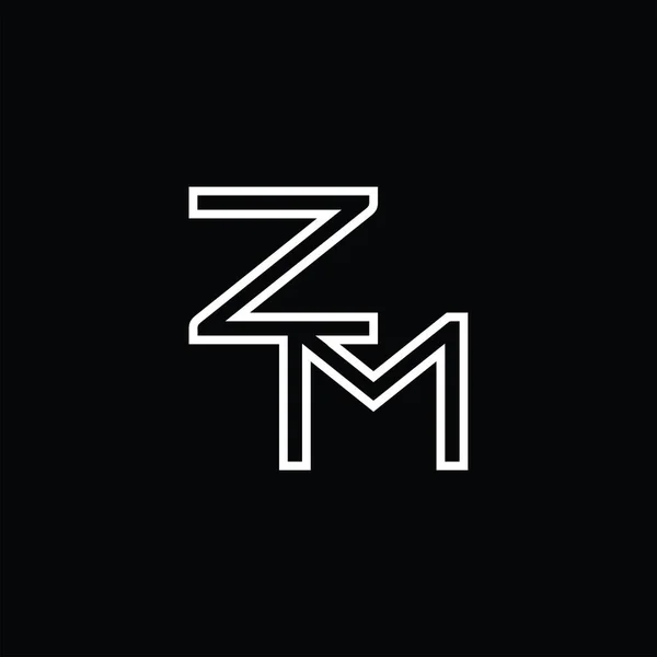 Logo Monogram Line Style Blackground Design Template —  Vetores de Stock