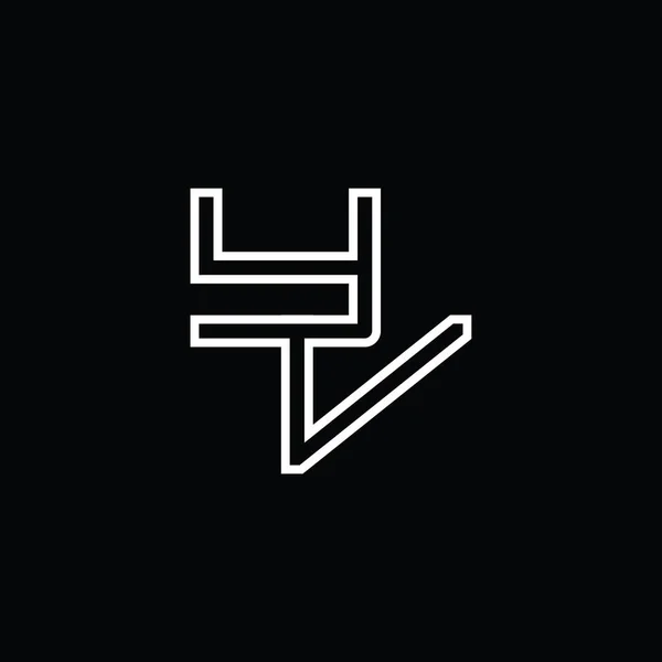 Logo Monogram Line Style Blackground Design Template — Stock vektor
