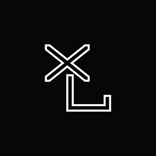 Logo Monogramme Avec Modèle Conception Fond Noir Style Ligne — Image vectorielle