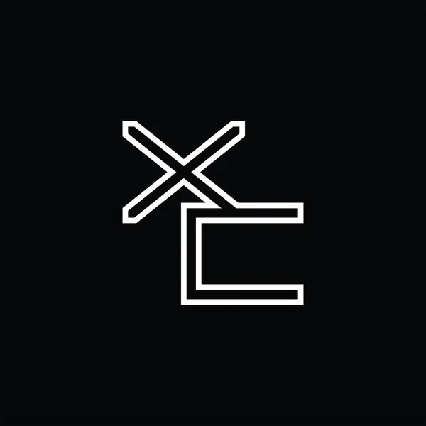 Satır Biçimi Kara Zemin Tasarım Şablonuna Sahip Logo Monogramı — Stok Vektör