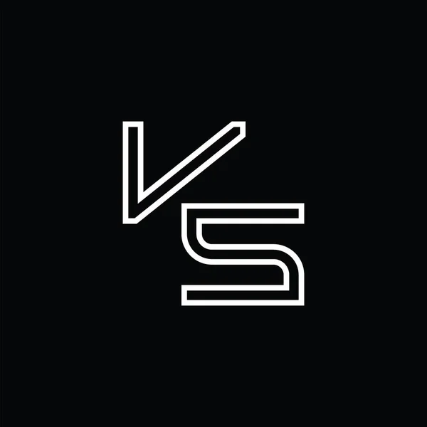 Logo Monogram Line Style Blackground Design Template — Vetor de Stock