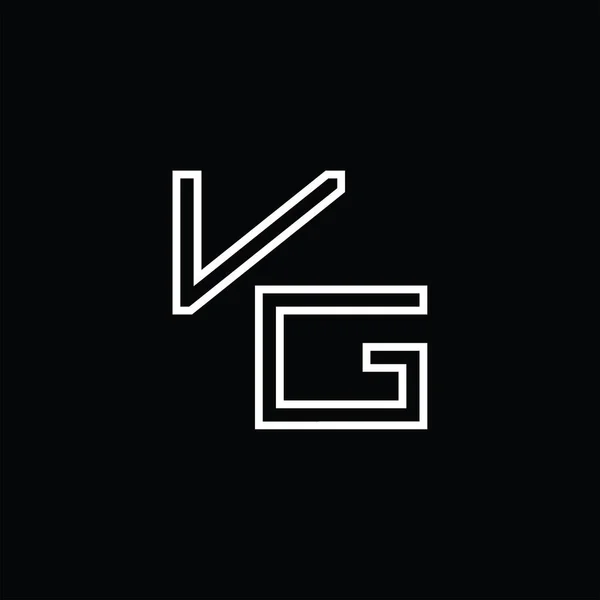 Logo Monogram Line Style Blackground Design Template —  Vetores de Stock