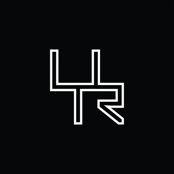 ラインスタイルのブラックグランドデザインテンプレートとUrのロゴのモノグラム — ストックベクタ