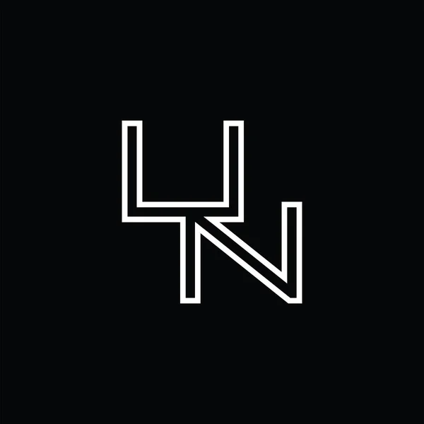 ラインスタイルのブラックグランドデザインテンプレートと国連ロゴモノグラム — ストックベクタ