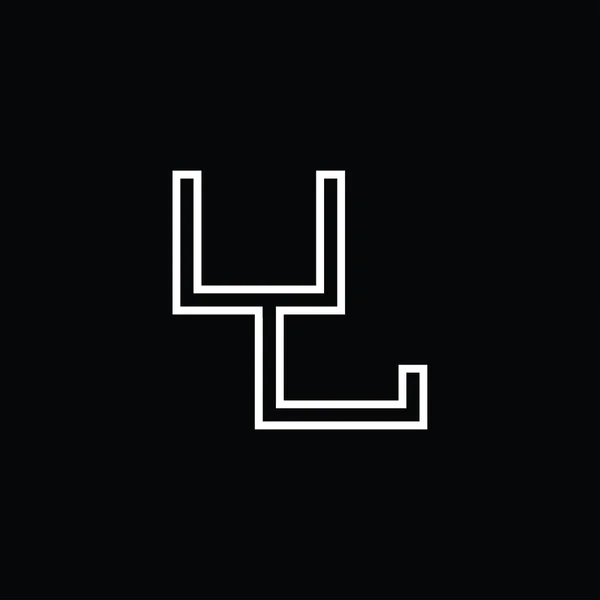 ラインスタイルのブラックグランドデザインテンプレートとUlロゴモノグラム — ストックベクタ