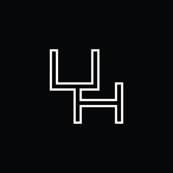 Logo Monogram Line Style Blackground Design Template — Vettoriale Stock