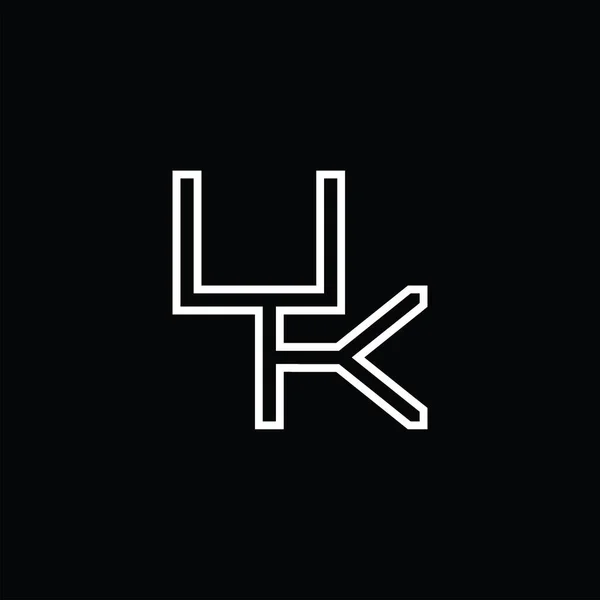 Logo Monogram Dengan Gaya Garis Templat Desain Blackground - Stok Vektor