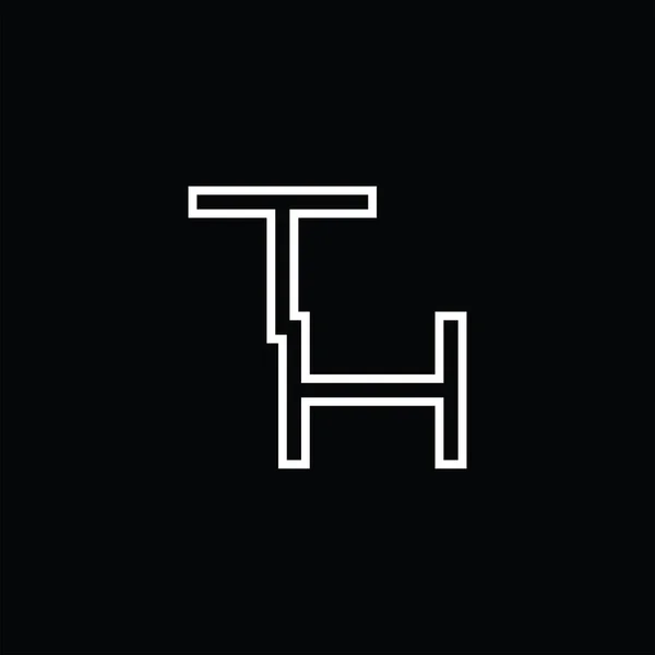 Монограма Логотипу Шаблоном Дизайну Чорного Фону Стилю Лінії — стоковий вектор