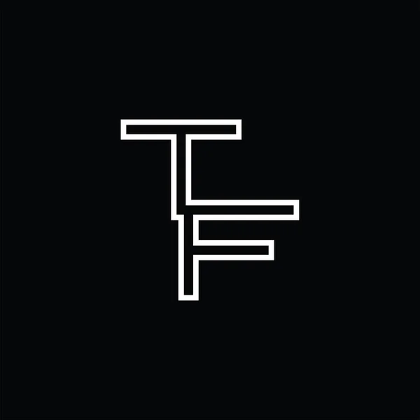 带有线条式黑底设计模板的Tf标志主题图 — 图库矢量图片