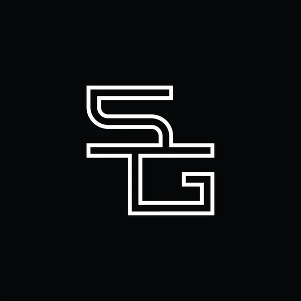 Logo Monogram Met Lijn Stijl Blackground Ontwerp Template — Stockvector
