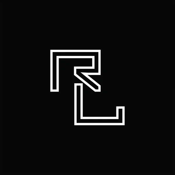 Satır Biçimi Kara Zemin Tasarım Şablonlu Logo Monogramı — Stok Vektör