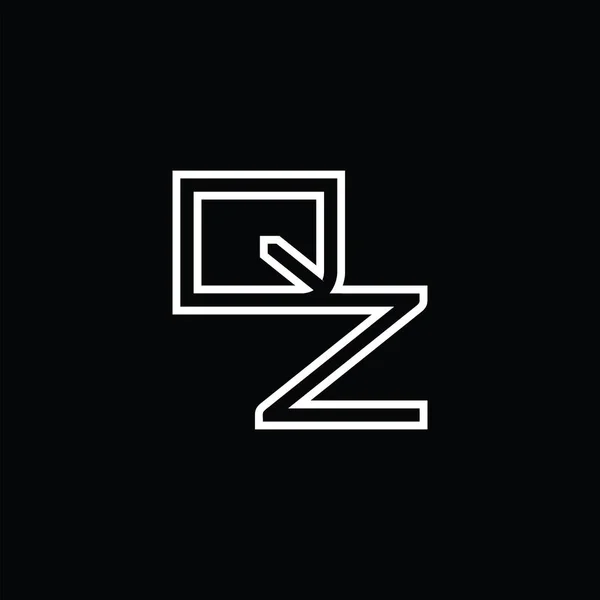 Qz带有线条风格黑地设计模板的标志主题图 — 图库矢量图片