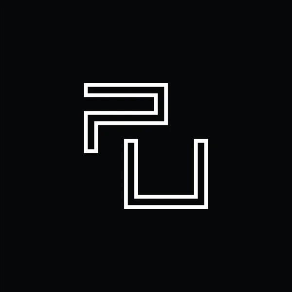 Logotyp Monogram Med Linje Stil Blackground Design Mall — Stock vektor
