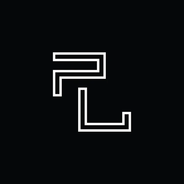 Logo Monogram Line Style Blackground Design Template — 스톡 벡터