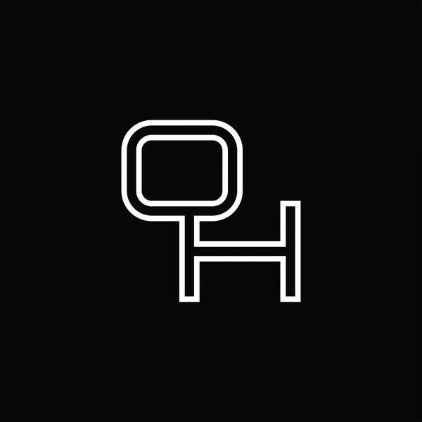 Çizgi Biçimi Siyah Zemin Tasarım Şablonlu Logo Monogramı — Stok Vektör