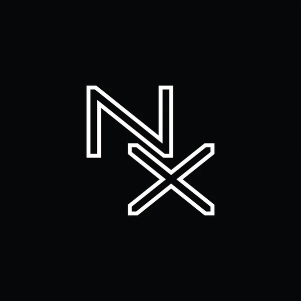 Monogramme Logo Avec Modèle Conception Sol Noir Style Ligne — Image vectorielle