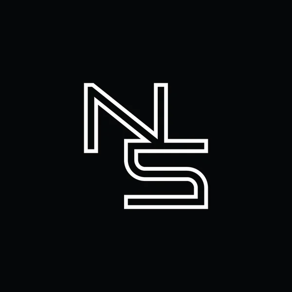 Logo Monogram Line Style Blackground Design Template — ストックベクタ