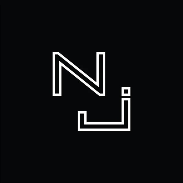 Satır Biçimi Kara Zemin Tasarım Şablonu Ile Logo Monogramı — Stok Vektör