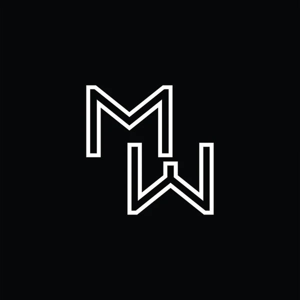 Monogram Logo Czarnym Szablonem Projektu Stylu Linii — Wektor stockowy