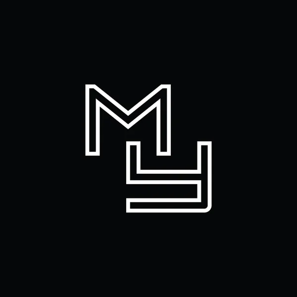 Monogram Moje Logo Czarnym Szablonem Projektu Stylu Linii — Wektor stockowy