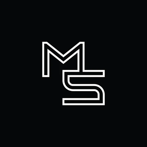 Logo Monogram Line Style Blackground Design Template — Stockvector