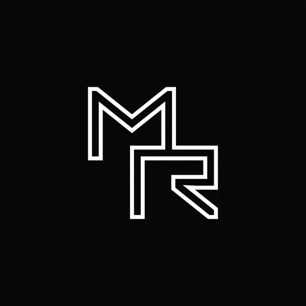 Logo Monogram Line Style Blackground Design Template — 스톡 벡터
