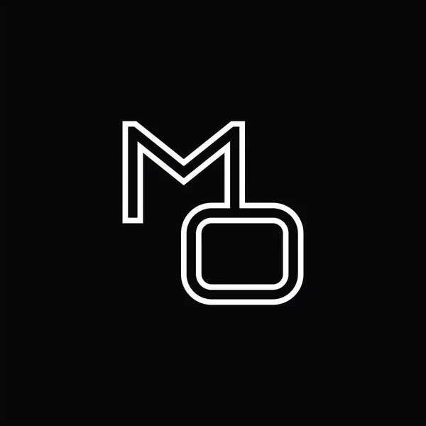 带有线条式黑地设计模板的Mo标志主题图 — 图库矢量图片