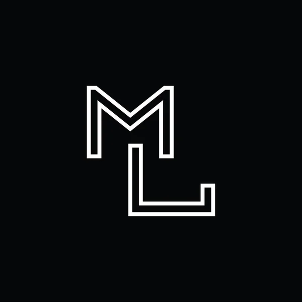 Logo Монограма Шаблоном Дизайну Чорного Фону Стилю Лінії — стоковий вектор