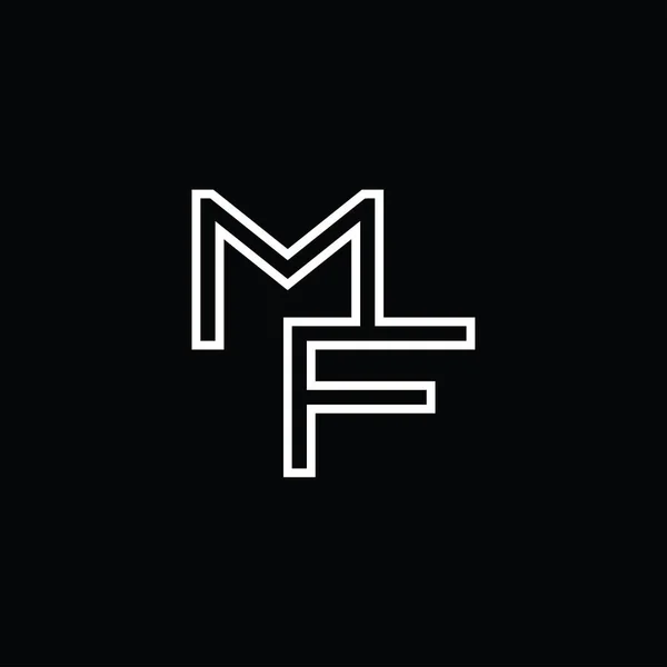 带线条式黑地设计模板的Mf标志专图 — 图库矢量图片