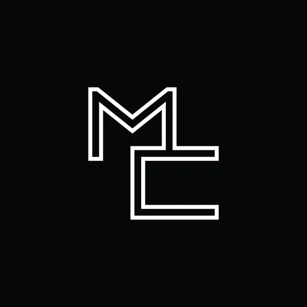 Logo Monogramma Con Linea Stile Blackground Modello Design — Vettoriale Stock