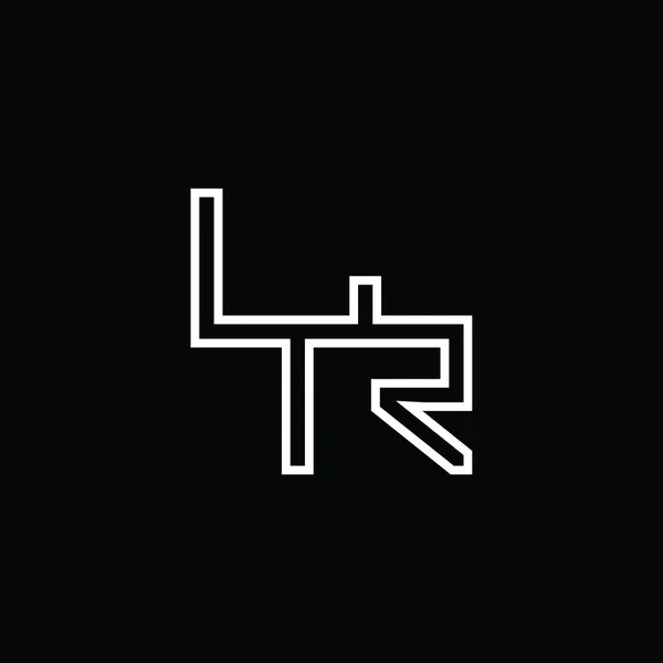 Logo Monogram Line Style Blackground Design Template — Stok Vektör
