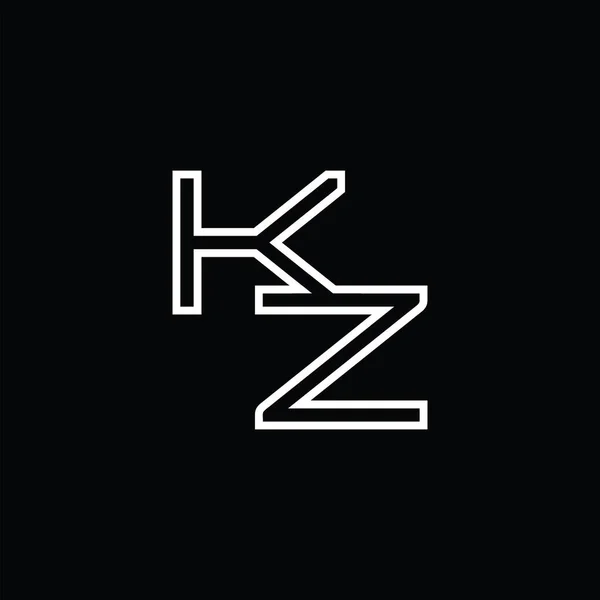 Logo Monogram Line Style Blackground Design Template - Stok Vektor