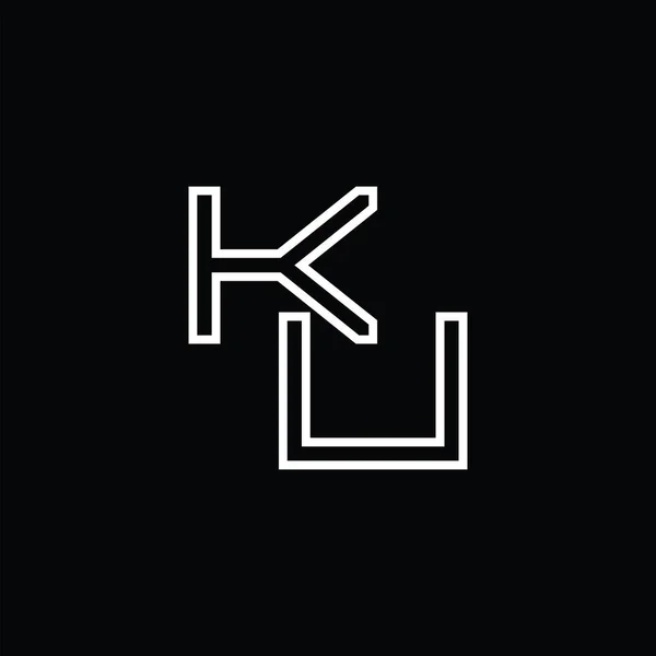 Logo Monogramm Mit Linienstil Schwarzgrund Design Vorlage — Stockvektor