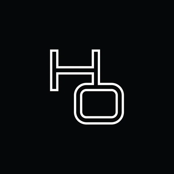 Logo Monogramm Mit Linienstil Schwarzgrund Design Vorlage — Stockvektor