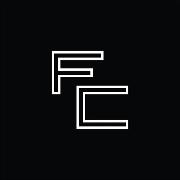 Ffc Logo Monogram Line Style Black Ground Design Template — стоковий вектор