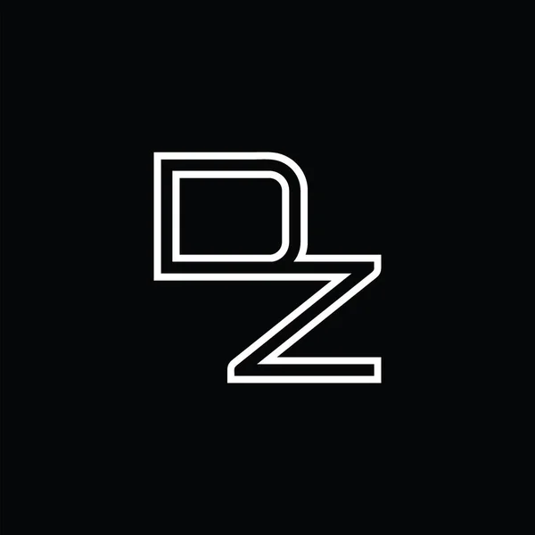 Logo Monogram Line Style Blackground Design Template — Stock Vector