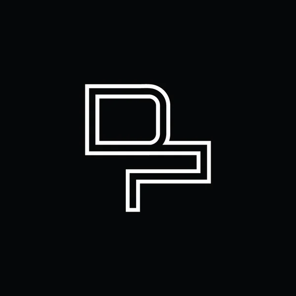 Logo Monogram Line Style Blackground Design Template — Archivo Imágenes Vectoriales