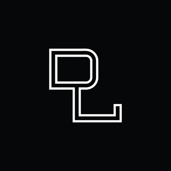 Logo Monogram Line Style Blackground Design Template — 图库矢量图片