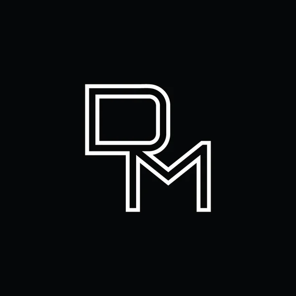Logo Monogram Line Style Blackground Design Template — Stok Vektör