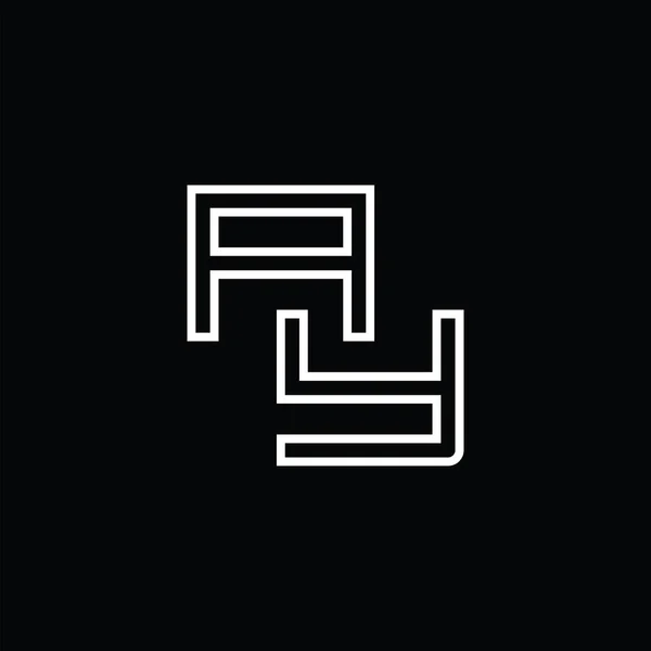 Logo Monogram Line Style Blackground Design Template — Stockvector