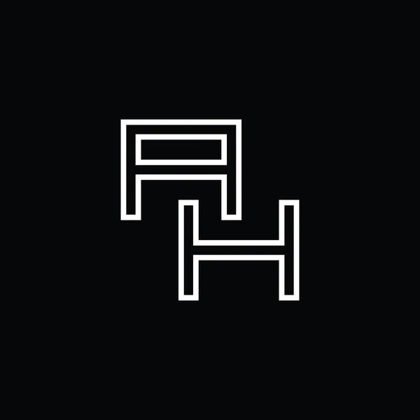 Çizgi Biçimi Siyah Zemin Tasarım Şablonlu Logo Monogramı — Stok Vektör