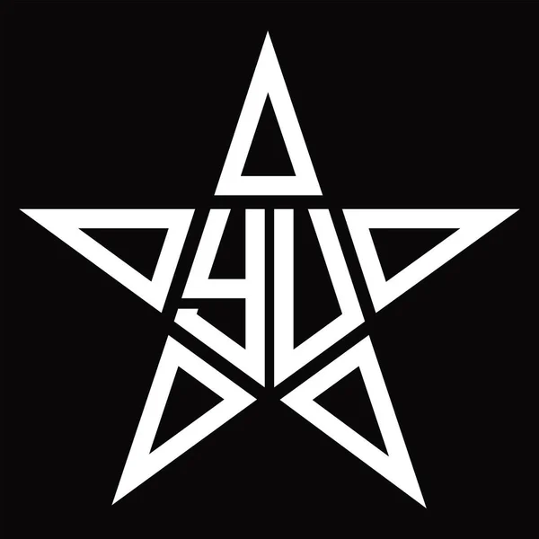 Logo Monogram Star Shape Blackground Design Template — Stock Vector